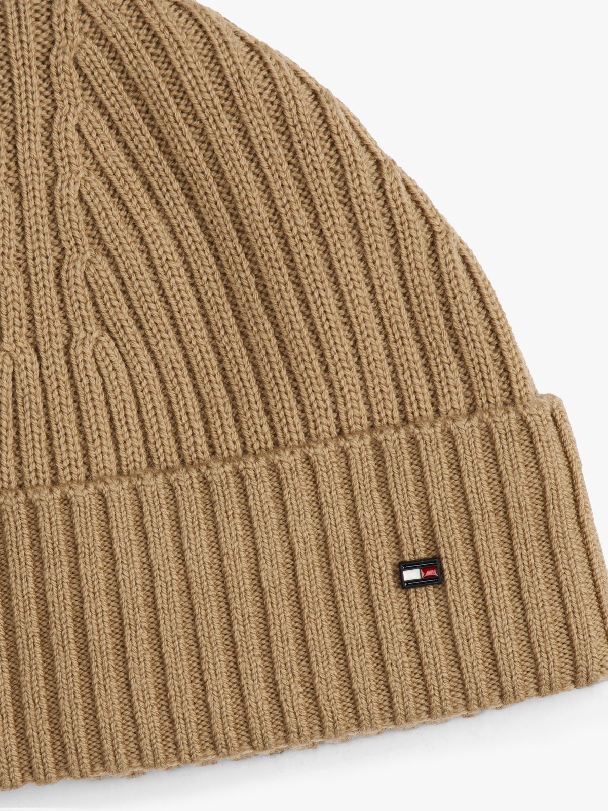 Hilfiger Flag Pure Wool Beanie — Beige