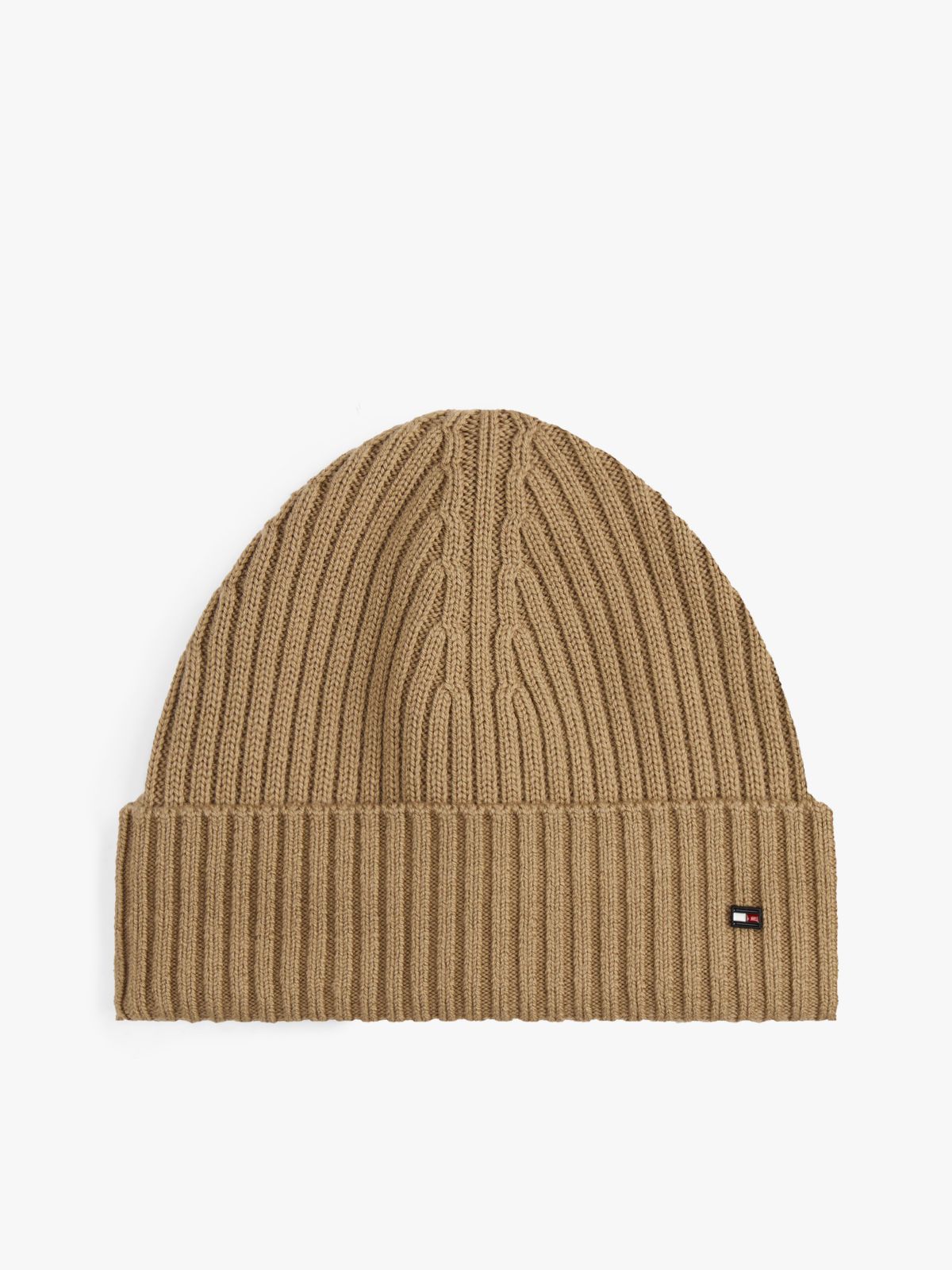 Hilfiger Flag Pure Wool Beanie — Beige