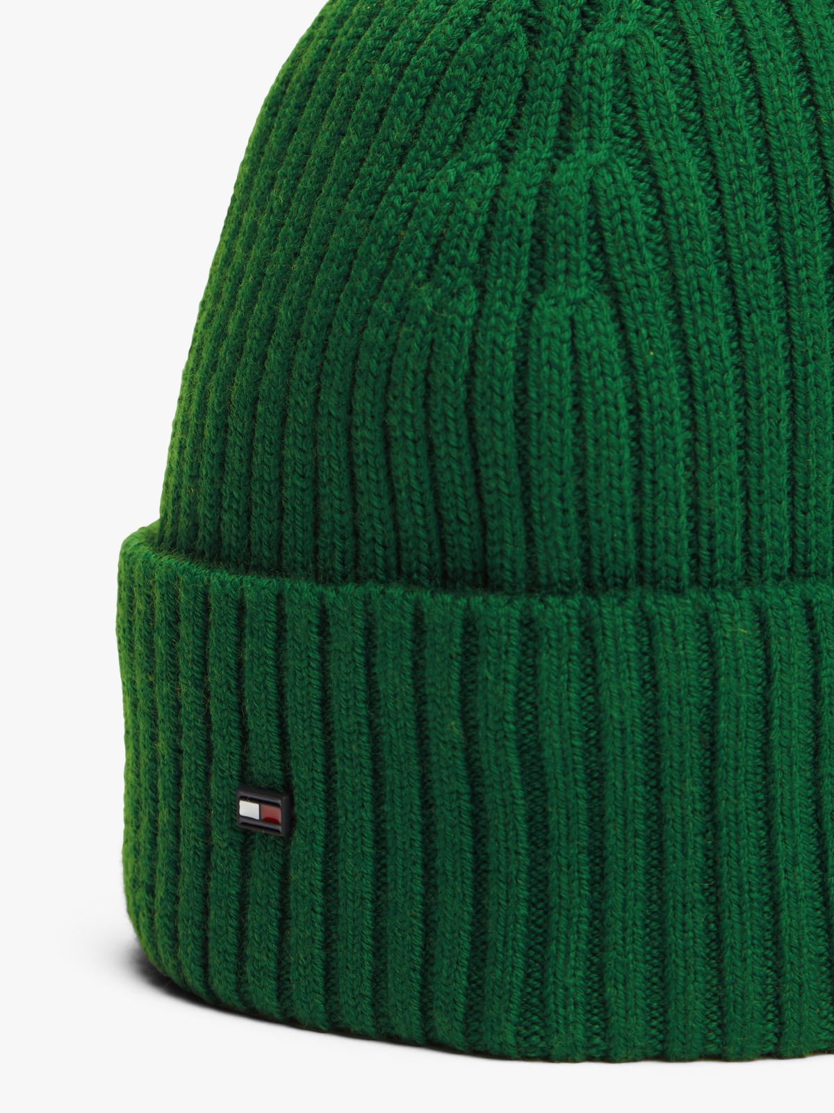 Hilfiger Flag Pure Wool Beanie — Green
