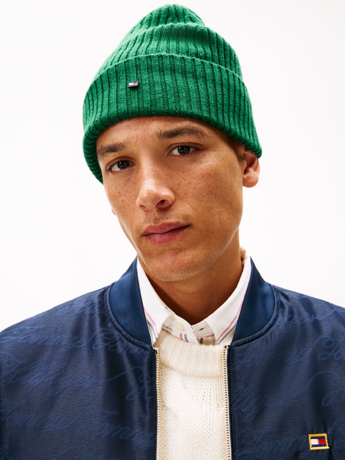 Hilfiger Flag Pure Wool Beanie — Green