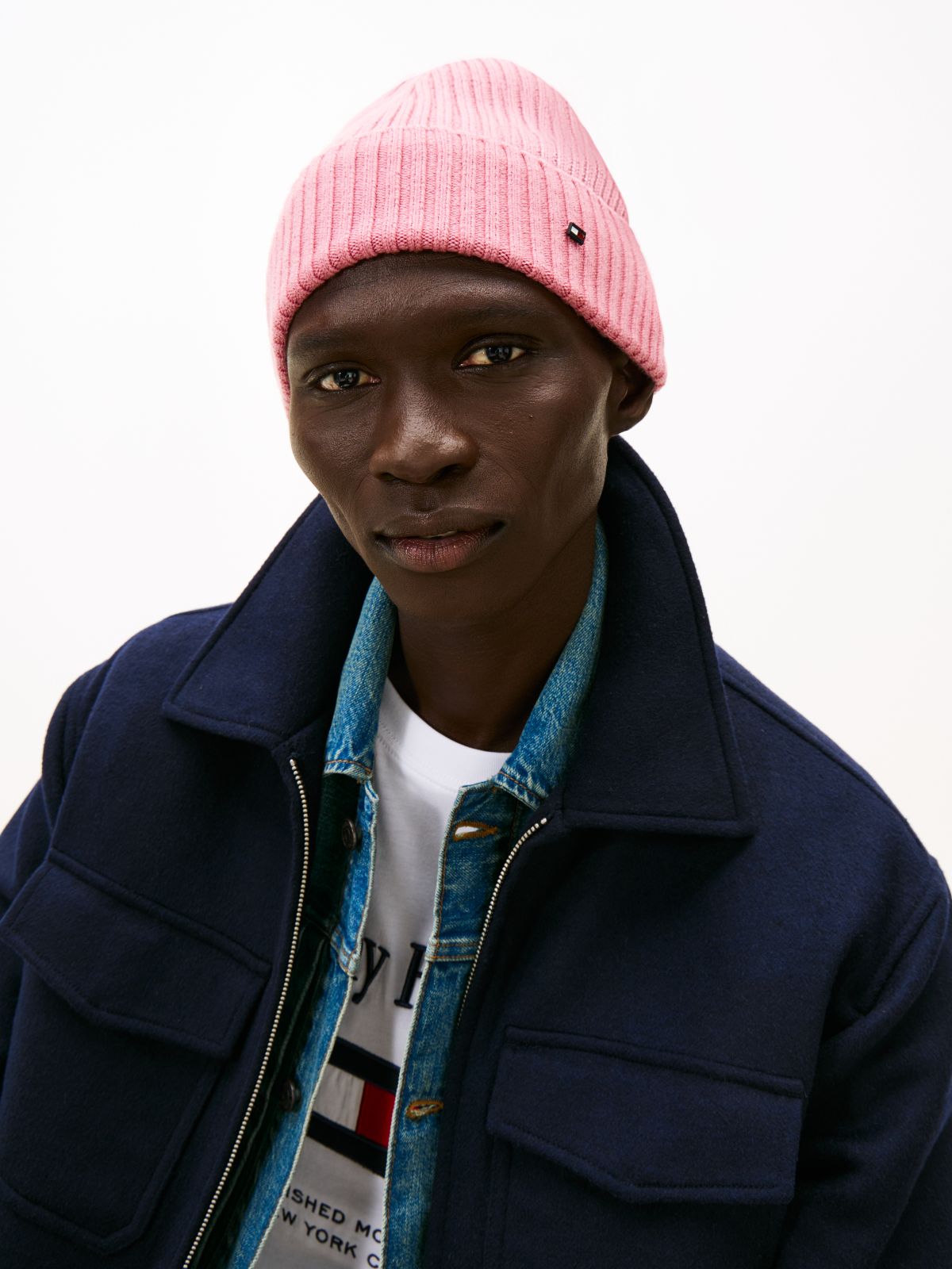 Hilfiger Flag Pure Wool Beanie — Pink