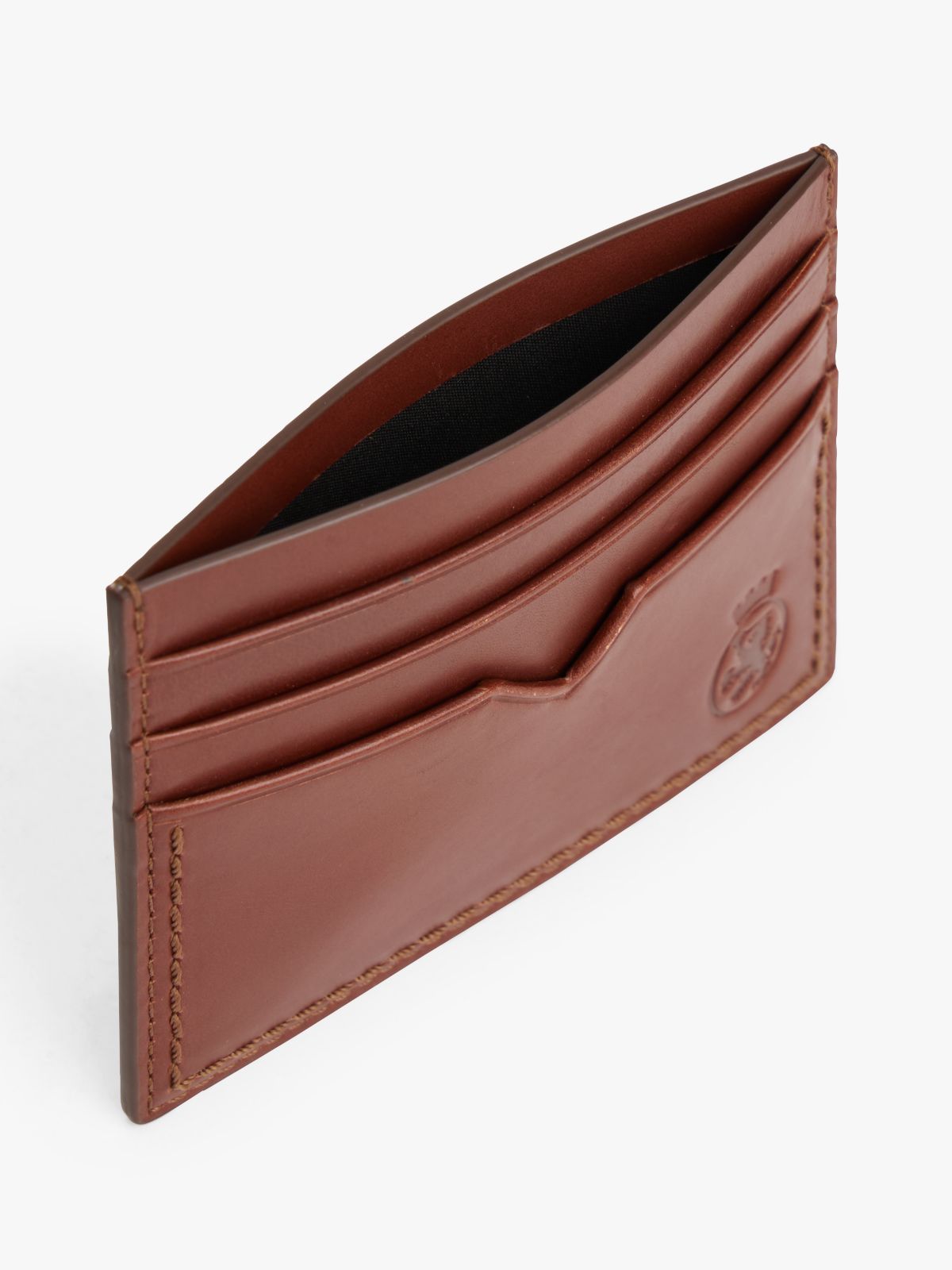 TH Crest Leather Belt And Card Holder Gift Box — Burgundy