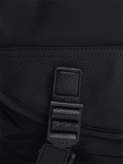 Textile Logo Flap Messenger Bag — Black 3