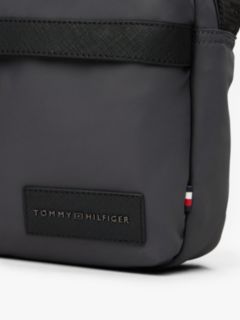 Textile Logo Patch Crossbody Reporter Bag — Grey 3