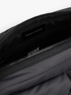Textile Logo Patch Crossbody Reporter Bag — Grey 4
