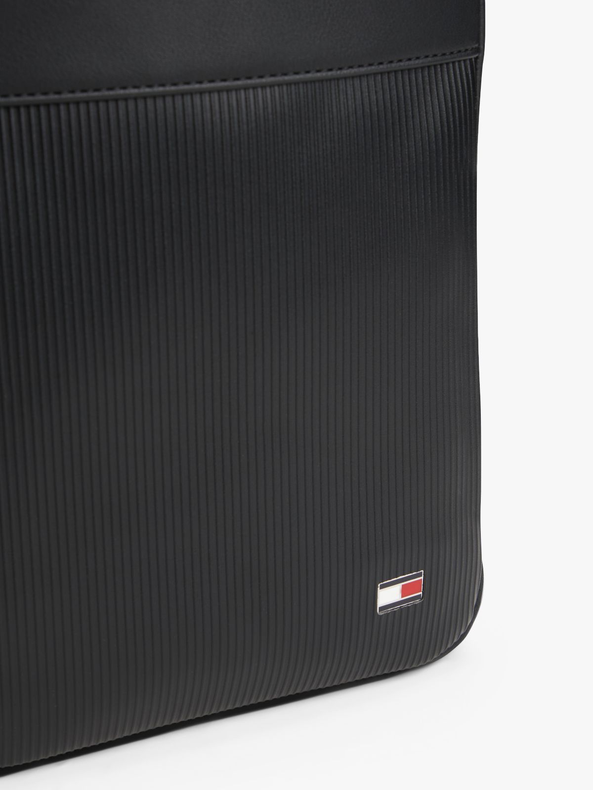 Hilfiger Flag Ribbed Crossbody Bag — Black