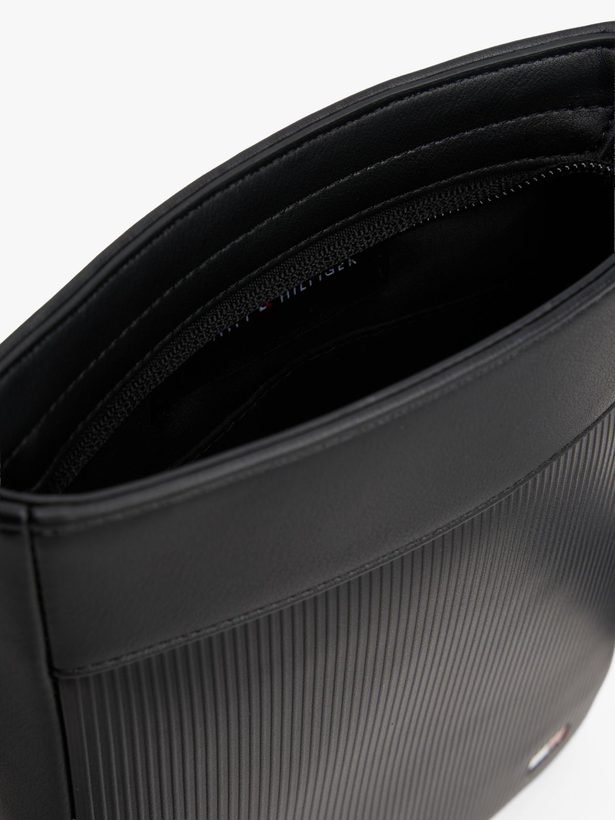 Hilfiger Flag Ribbed Crossbody Bag — Black