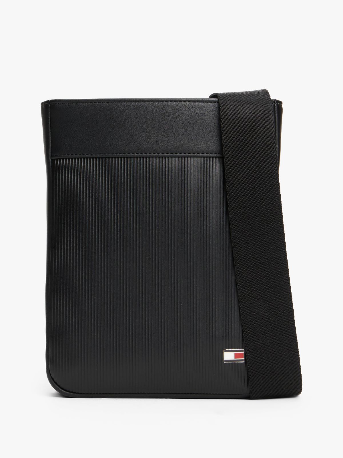 Hilfiger Flag Ribbed Crossbody Bag — Black