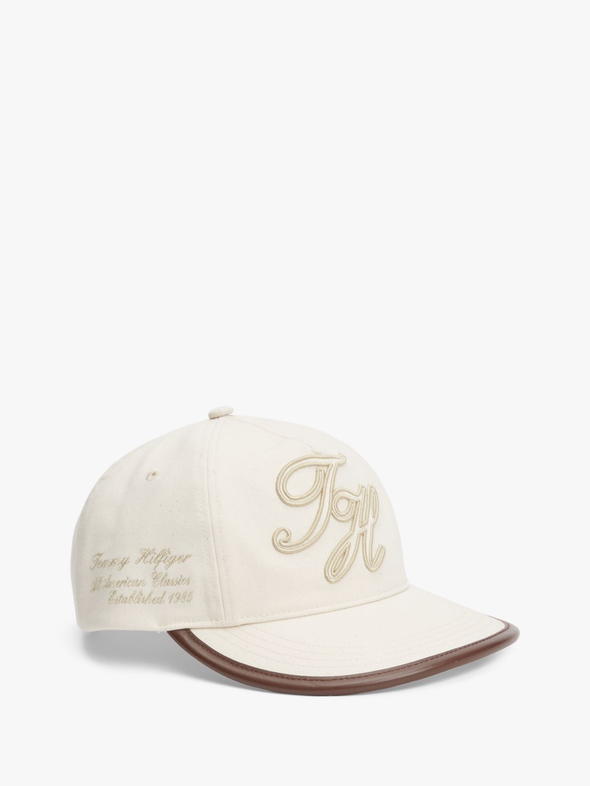 Logo Embroidery Five-Panel Baseball Cap — Beige