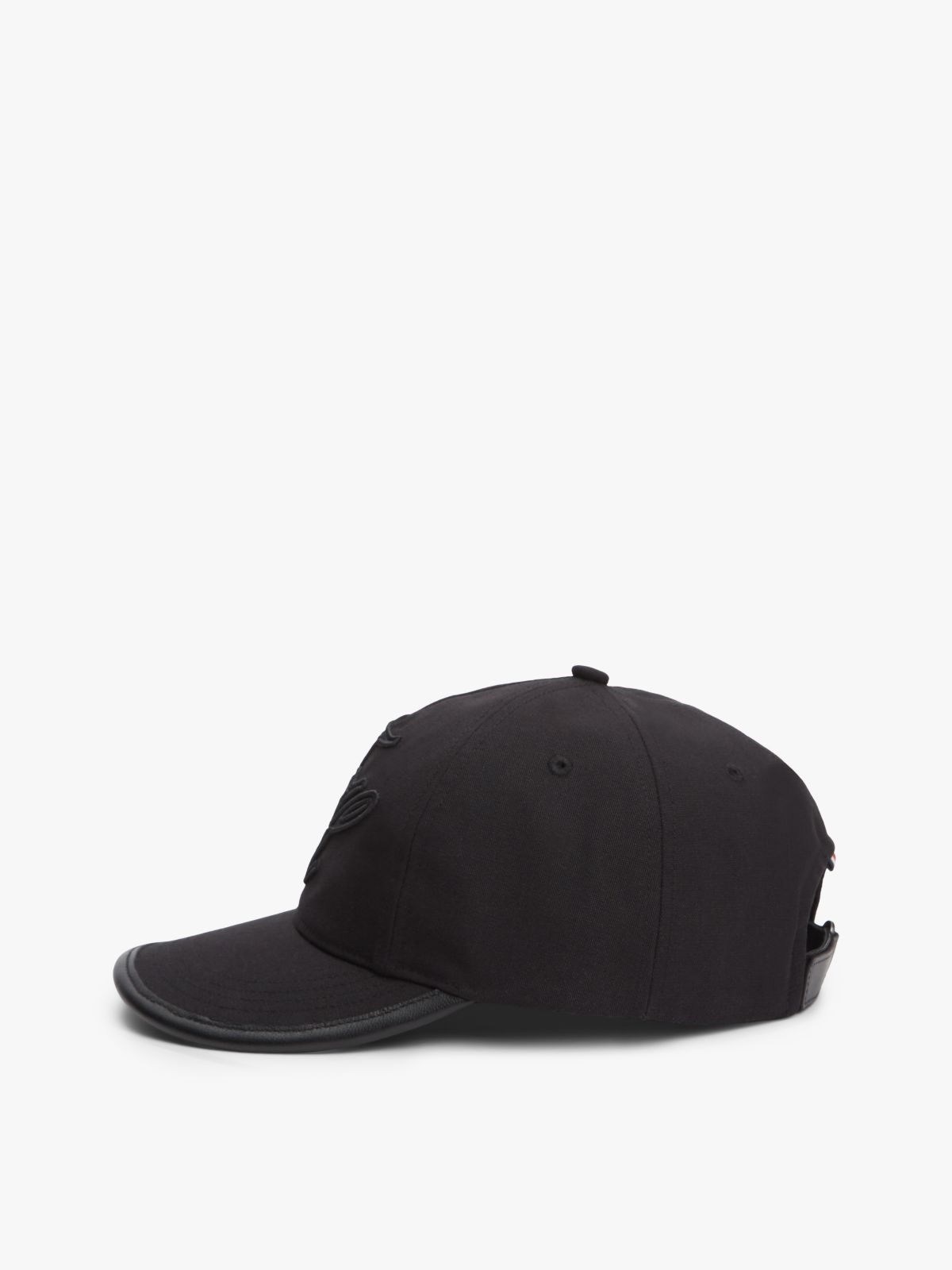 Logo Embroidery Five-Panel Baseball Cap — Black