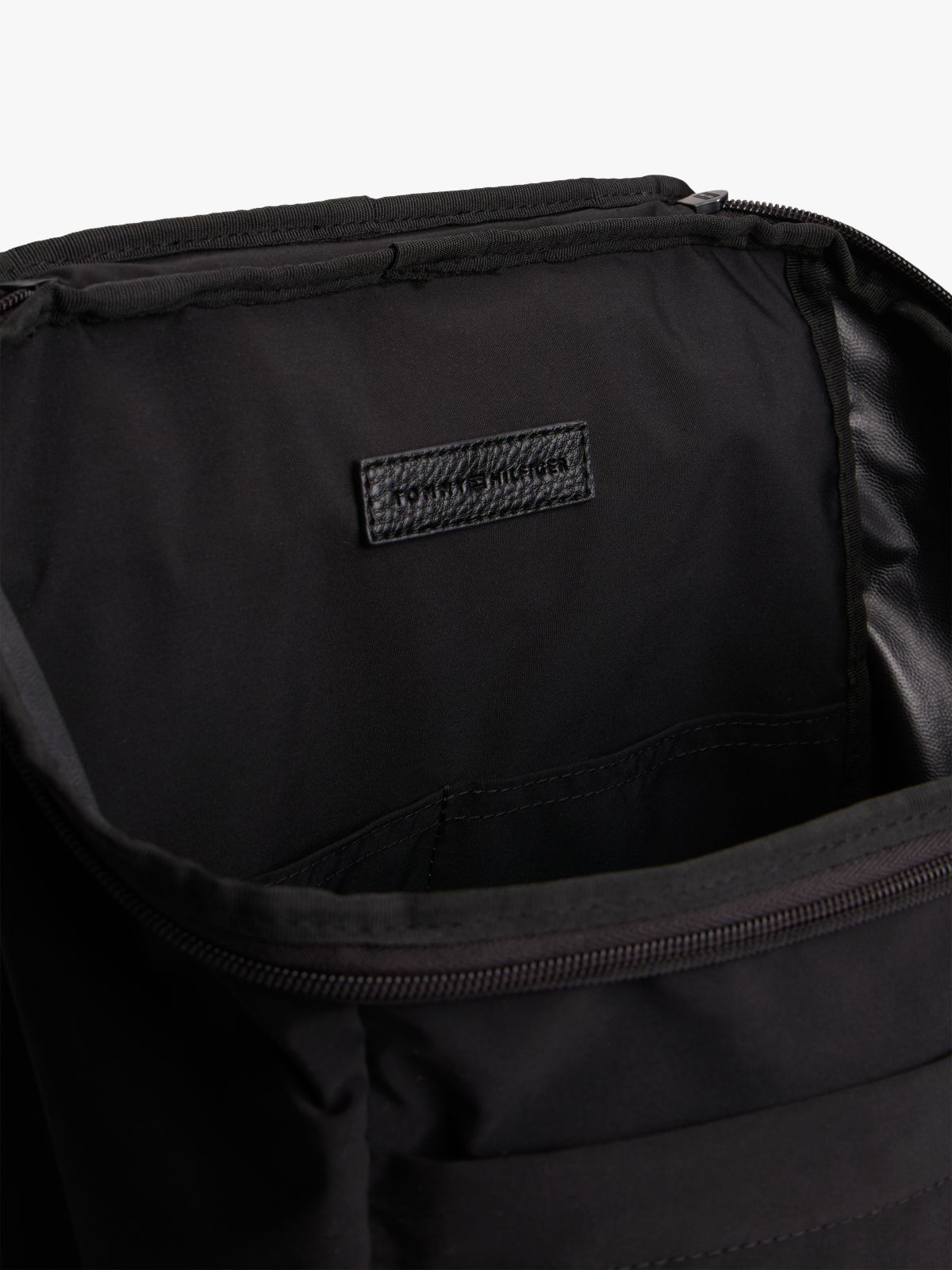 Textile Logo Packable Backpack — Black