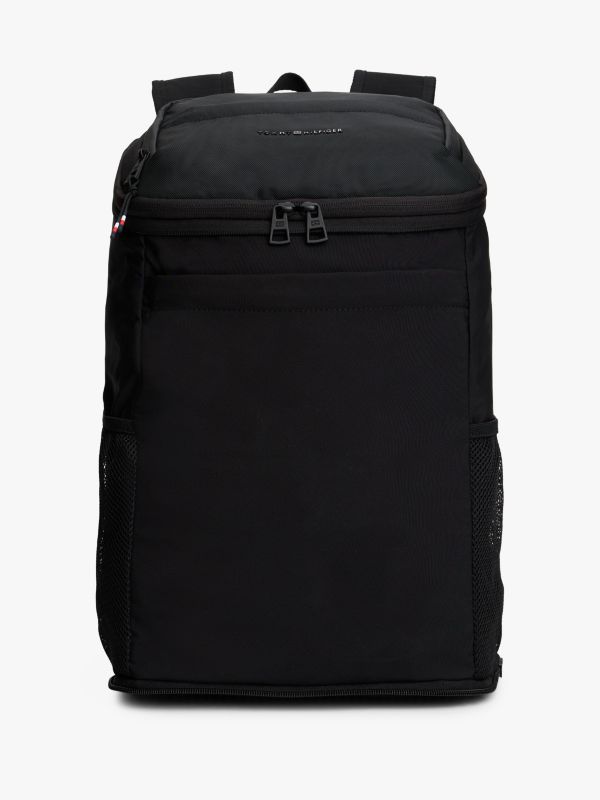 Textile Logo Packable Backpack — Black