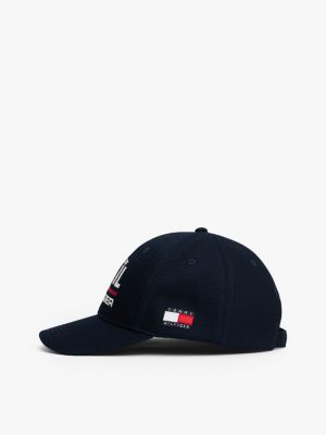 niebieski czapka z daszkiem z kolekcji the sail amsterdam dla mężczyźni - tommy hilfiger