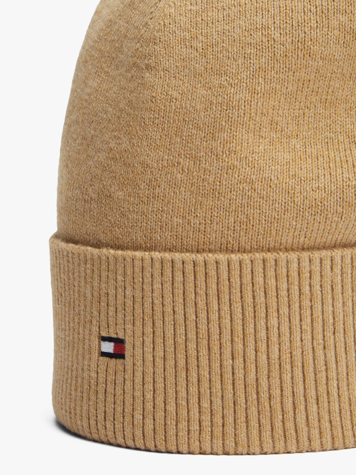 Hilfiger Flag Lightweight Beanie With Cashmere — Beige