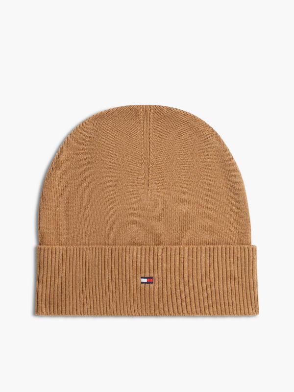 Hilfiger Flag Lightweight Beanie With Cashmere — Brown