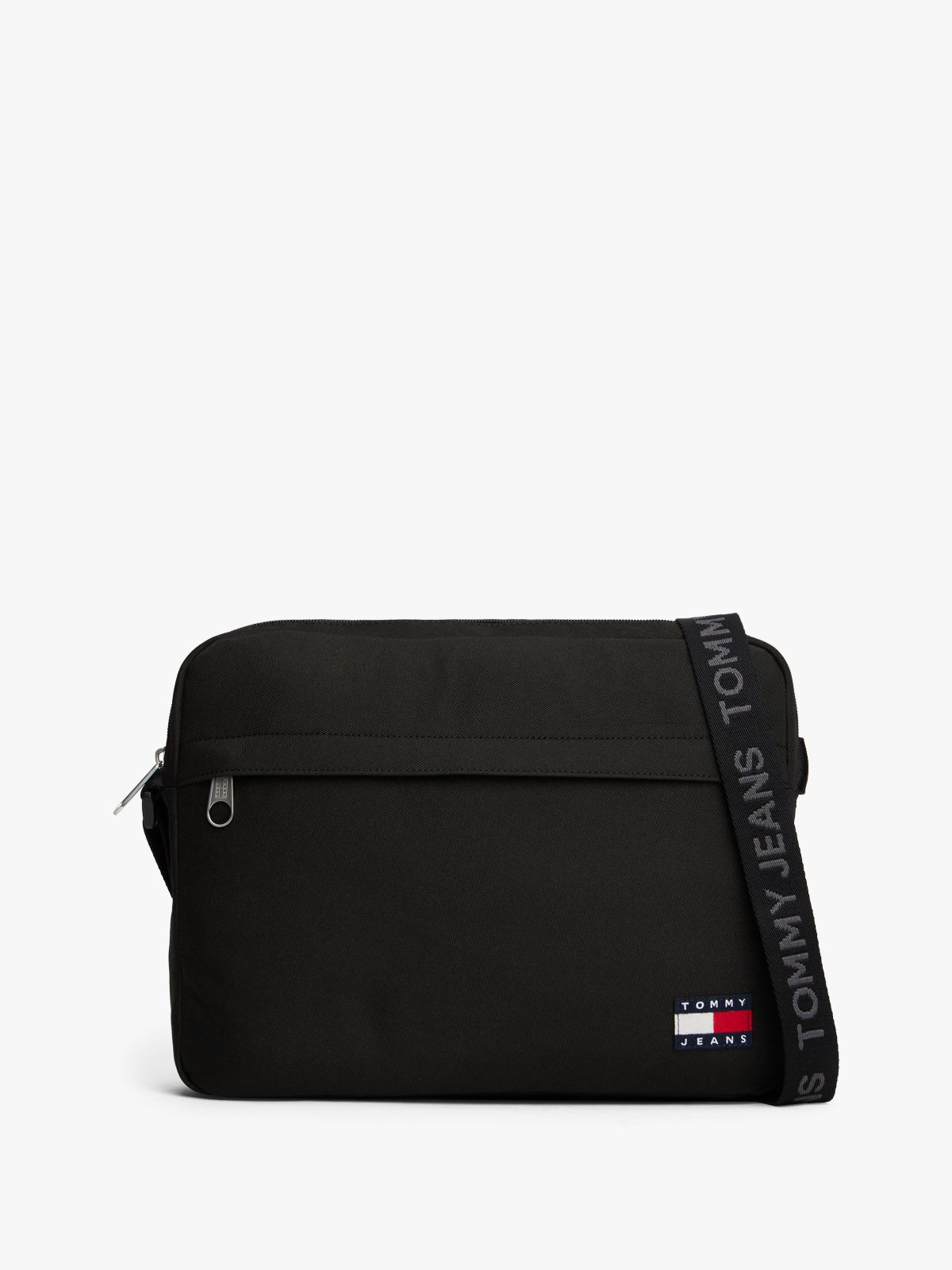 Essential Repeat Logo Strap Laptop Bag — Black