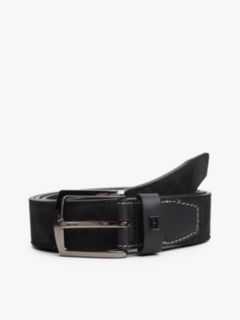 Denton Flag Plaque Suede Belt — Black 1
