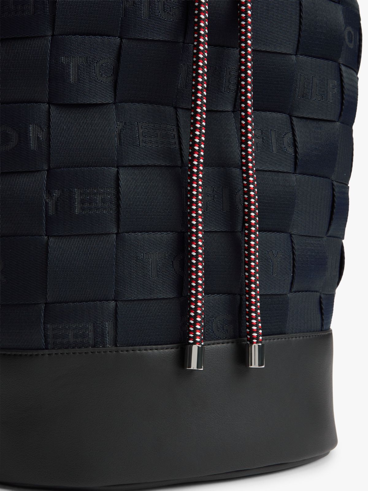 Woven Jacquard Beach Sling Bag — Blue