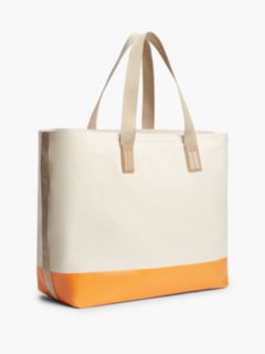 Two-Tone Canvas Beach Tote Bag — Beige 2