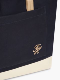 Two-Tone Canvas Beach Tote Bag — Blue 3