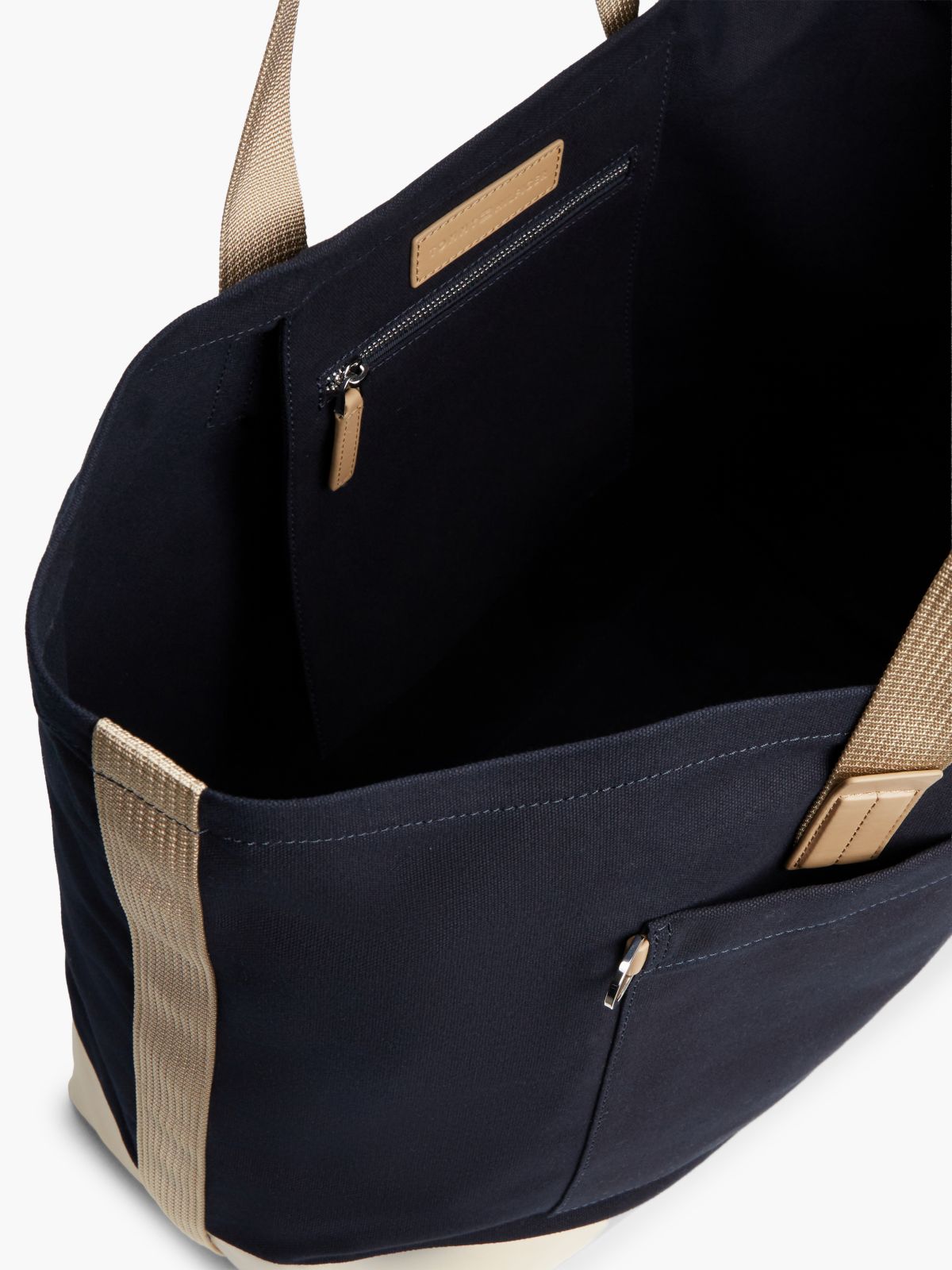 Two-Tone Canvas Beach Tote Bag — Blue