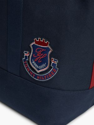 blue heritage reversible canvas tote bag for men tommy hilfiger