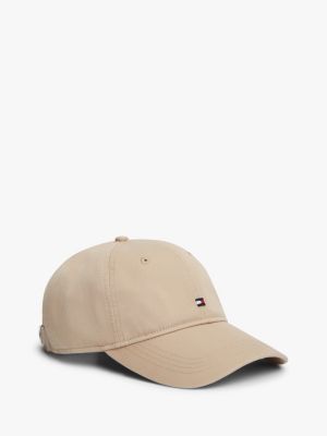 beige baseball-cap mit hilfiger flag-stickerei für herren - tommy hilfiger