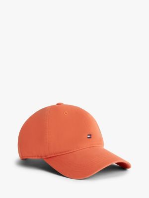 orange bejsbolówka z wyhaftowaną flagą dla mężczyźni - tommy hilfiger