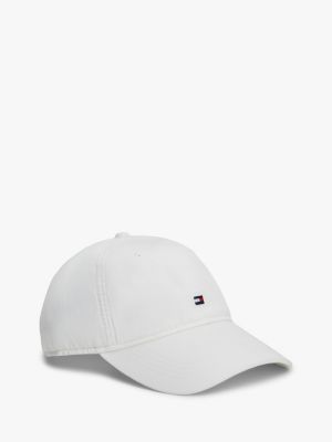 white baseball-cap mit hilfiger flag-stickerei für herren - tommy hilfiger