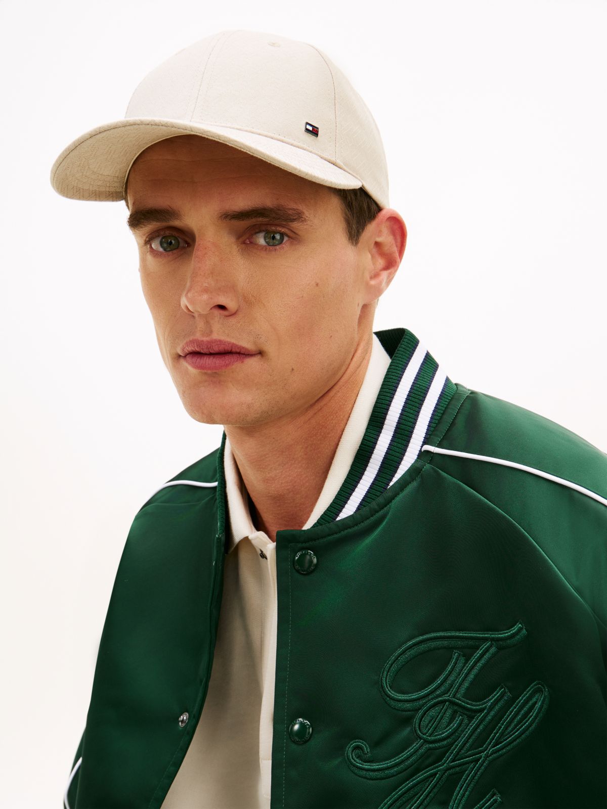 Corporate Flag Jacquard Baseball Cap — Beige