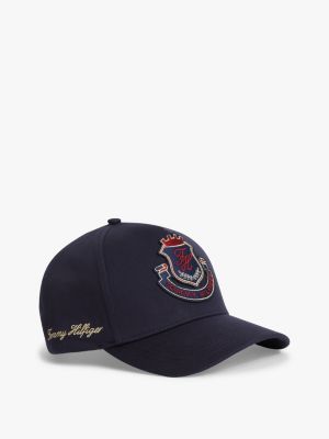 blue heritage logo patch embroidery baseball cap for men tommy hilfiger