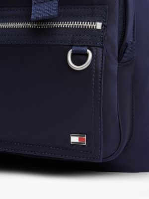 blue toggle drawstring travel backpack for men tommy hilfiger
