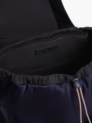 blue toggle drawstring travel backpack for men tommy hilfiger