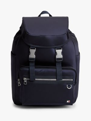 blue reise-rucksack mit kordel und kordelstopper für herren - tommy hilfiger