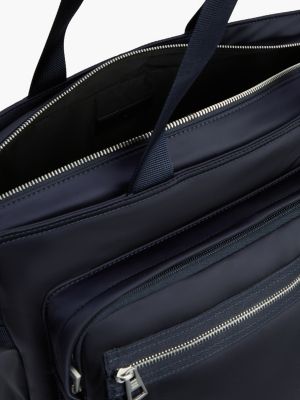 blau reise-weekender mit flag aus emaille für herren - tommy hilfiger