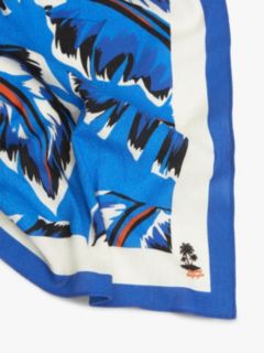 Tropical Print Square Scarf — Blue 2
