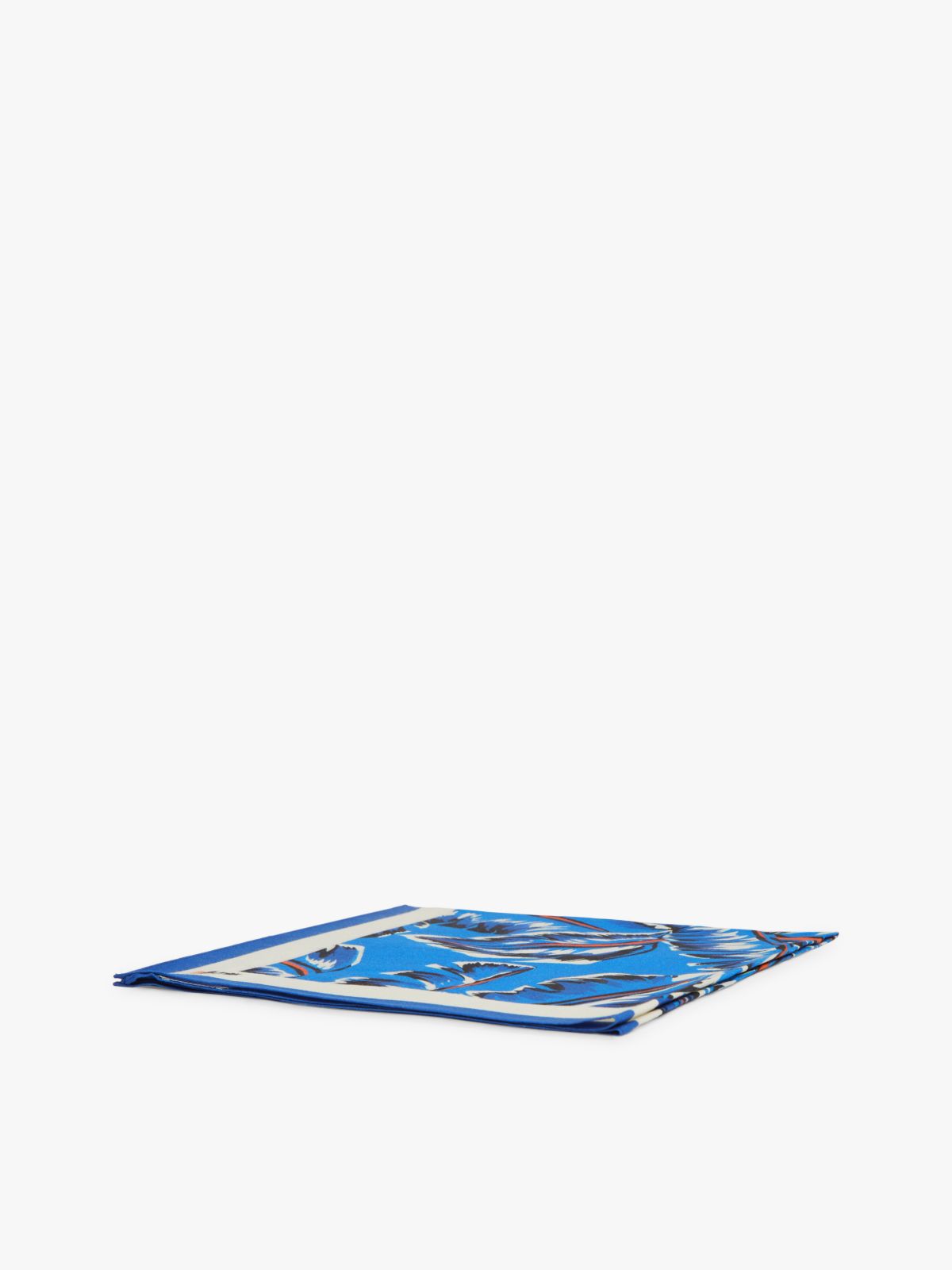 Tropical Print Square Scarf — Blue