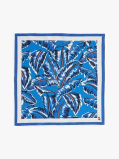 Tropical Print Square Scarf — Blue 1
