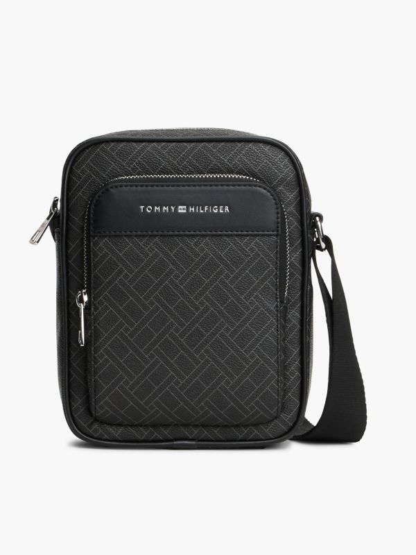 Hilfiger Flag Crossbody Reporter Bag — Black