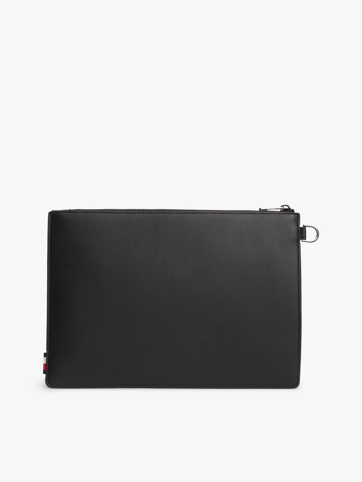 Metal Logo Woven Pouch — Black