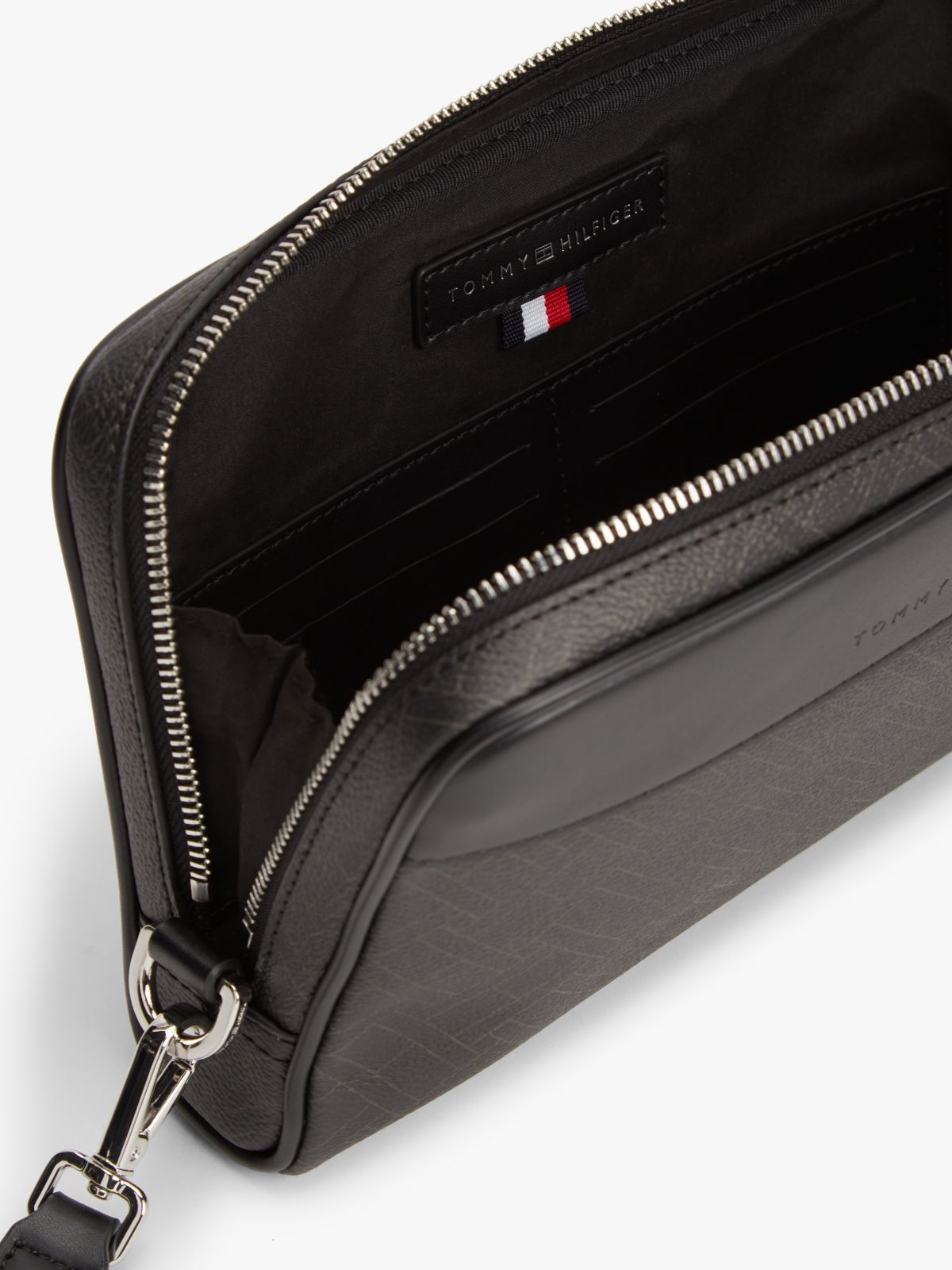 Hilfiger Flag Mixed Texture Pouch — Black