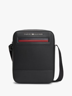 sac reporter à bandoulière et logo en métal black pour hommes tommy hilfiger