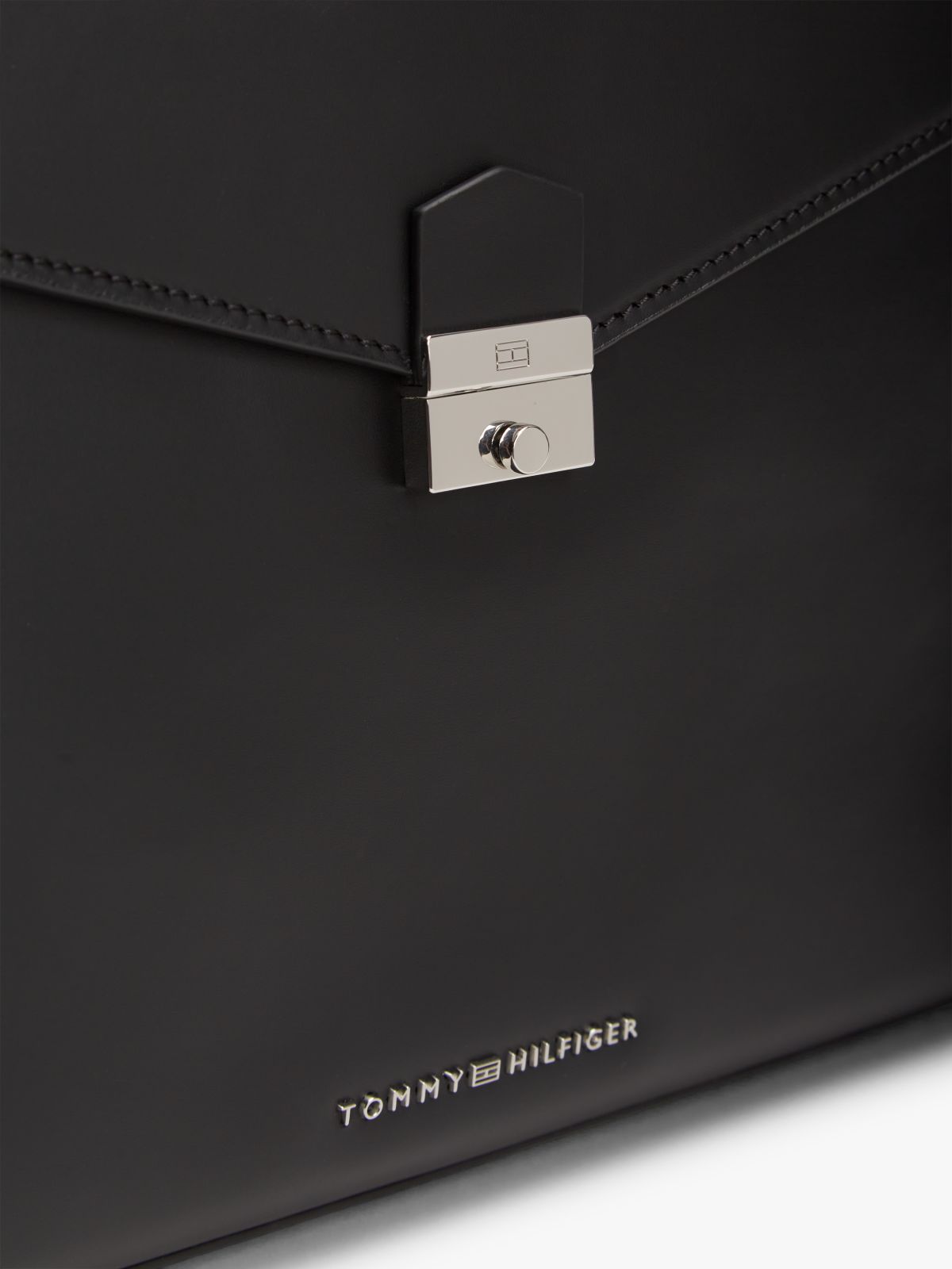 TH Business Leather Laptop Bag — Black
