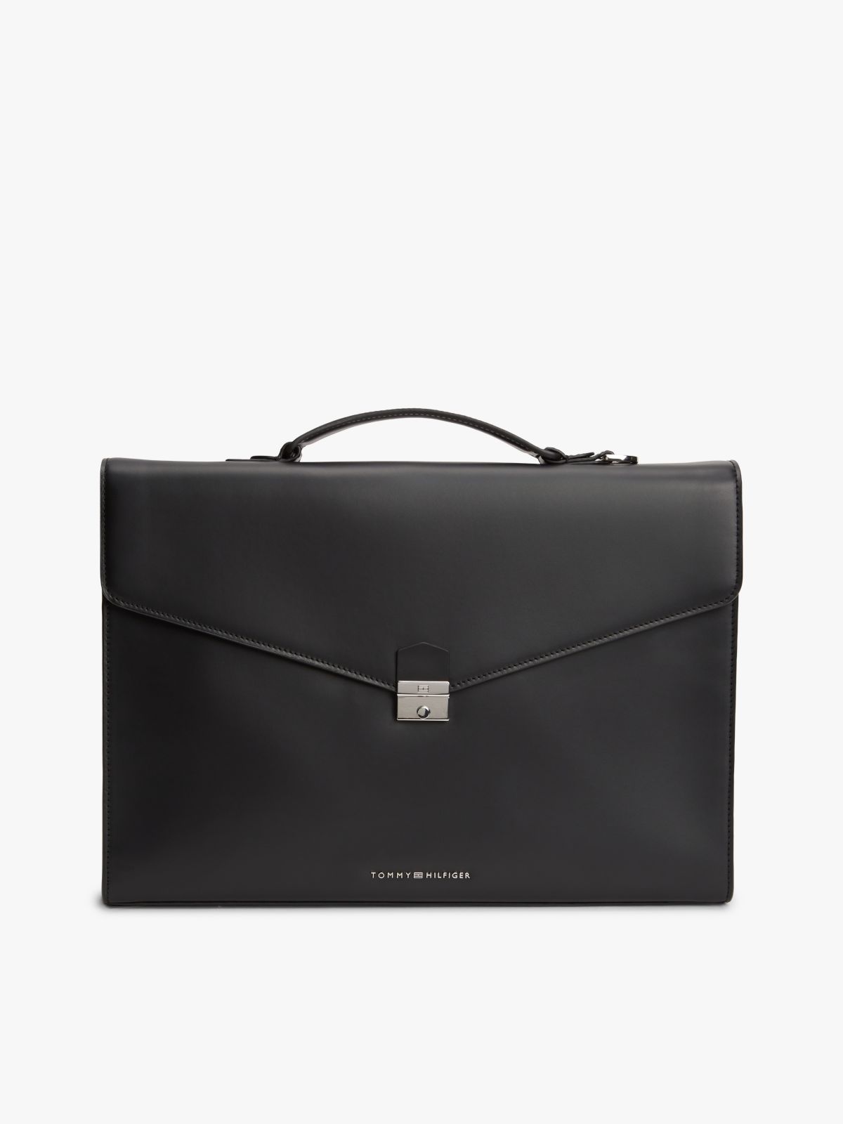 TH Business Leather Laptop Bag — Black