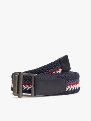 blue signature webbing roller buckle belt for men tommy hilfiger