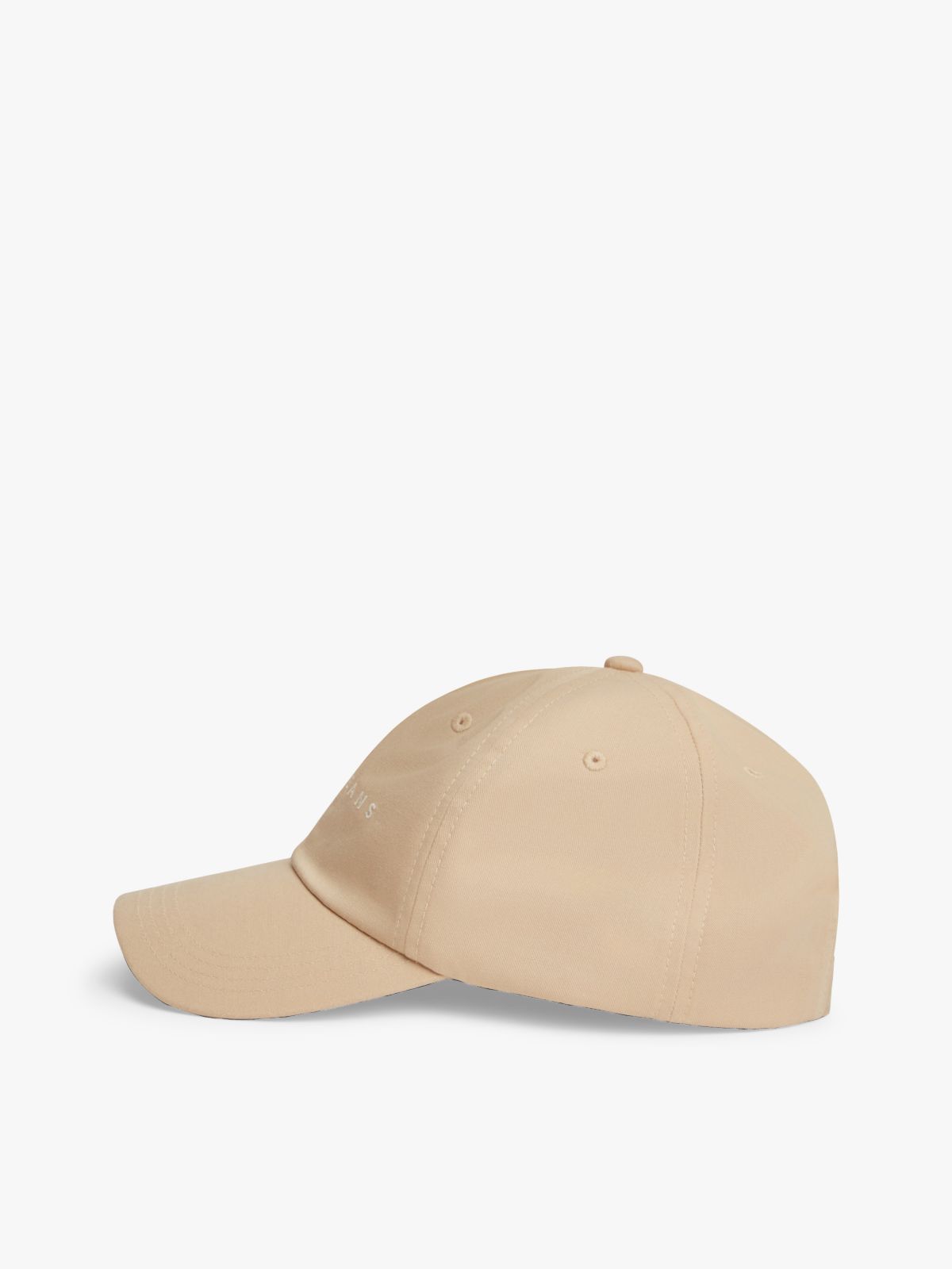 Linear Logo Embroidery Baseball Cap — Beige
