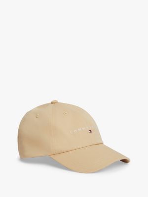 beige baseball-cap mit länglicher logo-stickerei für herren - tommy jeans