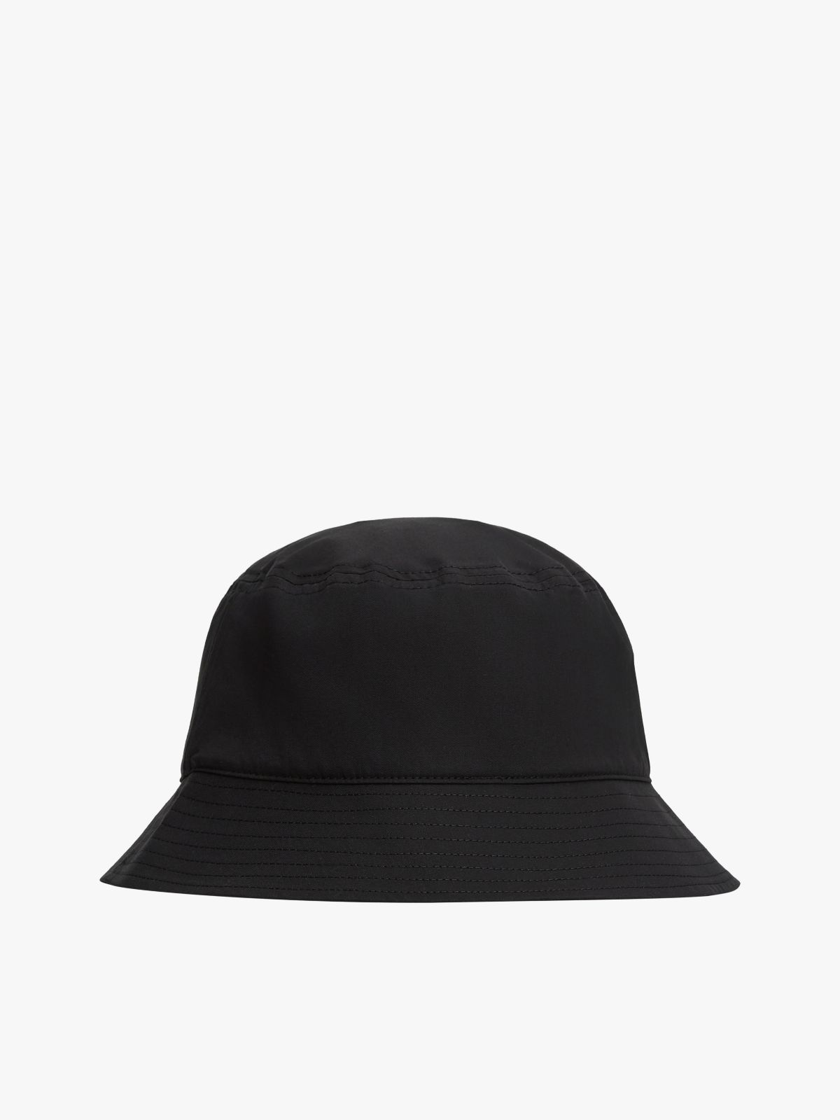 Linear Logo Embroidery Twill Bucket Hat — Black