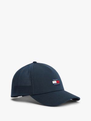 gorra trucker heritage signature color block blue de hombres tommy jeans