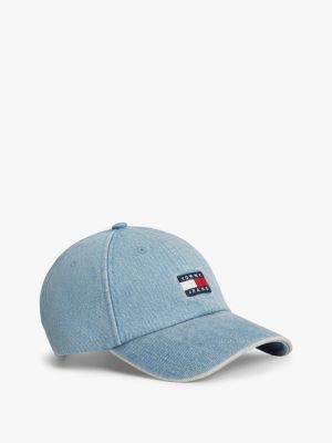blue heritage logo denim baseball cap for men tommy jeans